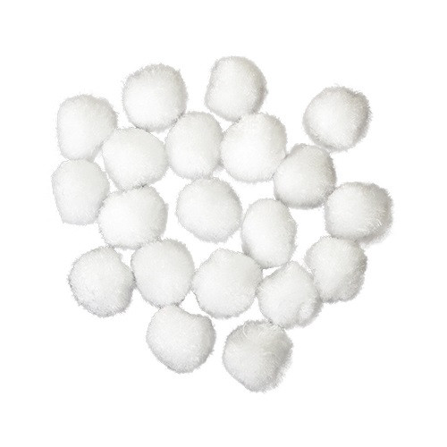 Kreatív Junior pompom, fehér, 20 mm, 20 db/csomag