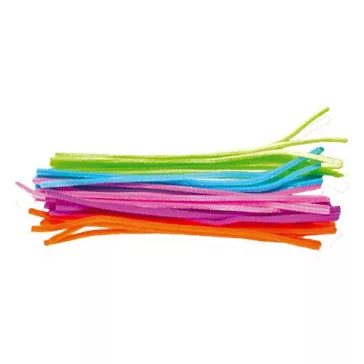   Kreatív Junior zseníliaszál vegyes neon színek, 30cm, 25 db/csomag, 6 mm