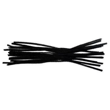   Kreatív Junior zseníliaszál, fekete 30cm, 15 db/csomag, 6 mm