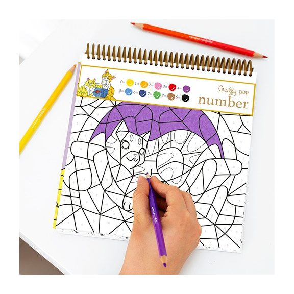 Kreatív számos kifestő füzet Avenue Mandarine Graffy pop Macskák
