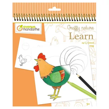 Kreatív színezőfüzet Avenue Mandarine Graffy Learn Farm
