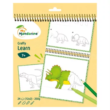   Kreatív színezőfüzet Avenue Mandarine Graffy Learn Dinoszauruszok