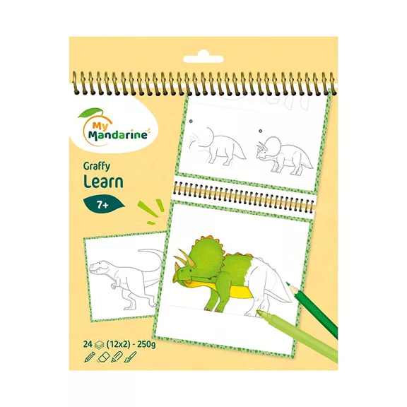 Kreatív színezőfüzet Avenue Mandarine Graffy Learn Dinoszauruszok Kreatív színezőfüzet Avenue Mandarine Graffy Learn Dinoszauruszok