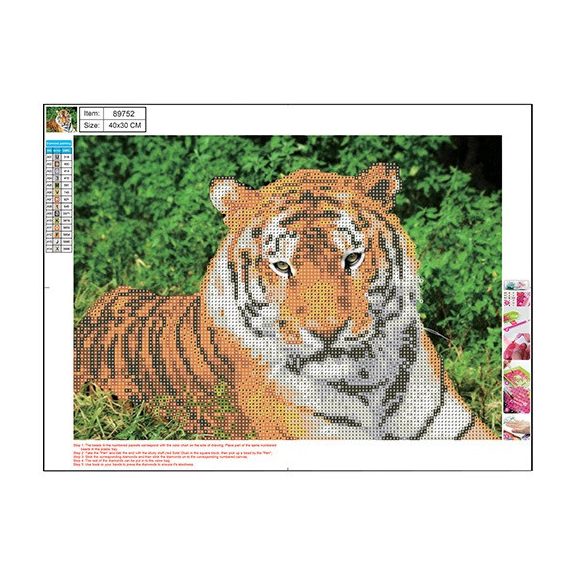 Kreatív gyémántszemes kirakó Centrum  30x40 cm, Tigris