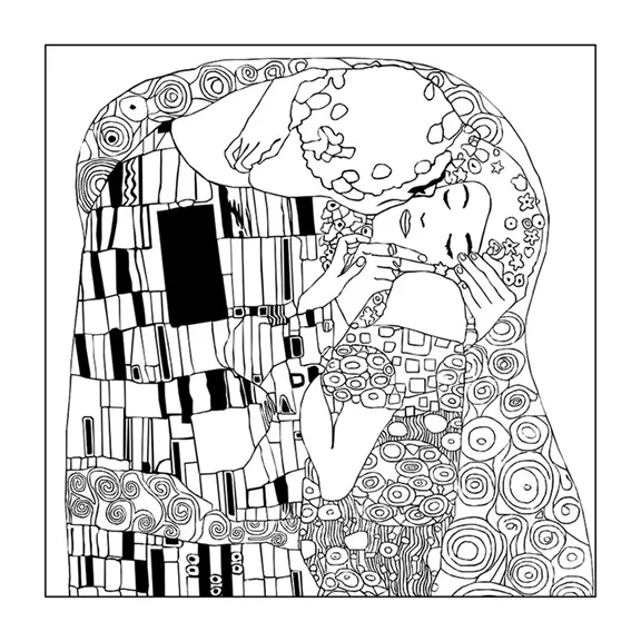 Kreatív színezőfüzet Gustav Klimt 4 motívum, összecsukható Kreatív színezőfüzet Gustav Klimt 4 motívum, összecsukható