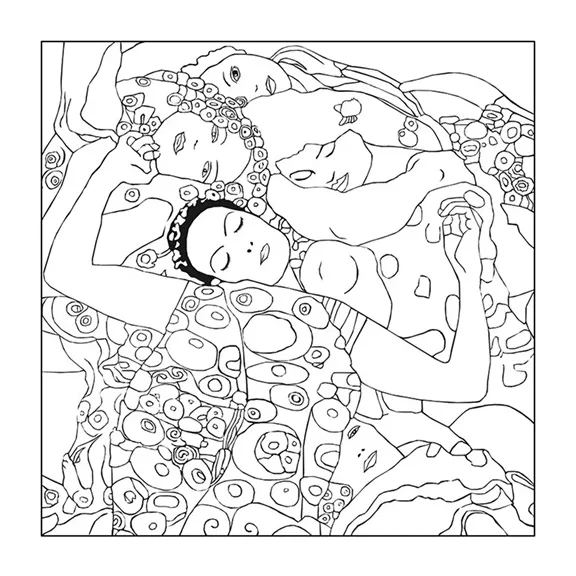 Kreatív színezőfüzet Gustav Klimt 4 motívum, összecsukható Kreatív színezőfüzet Gustav Klimt 4 motívum, összecsukható