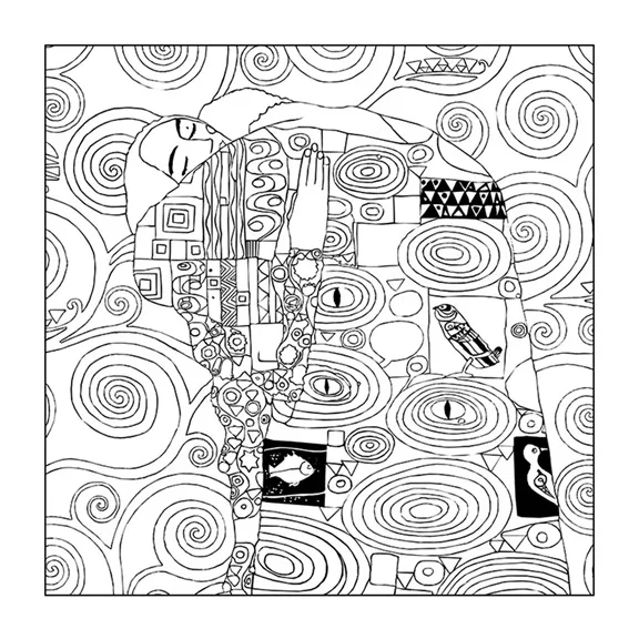 Kreatív színezőfüzet Gustav Klimt 4 motívum, összecsukható Kreatív színezőfüzet Gustav Klimt 4 motívum, összecsukható