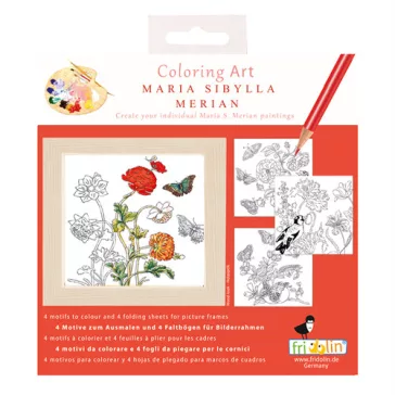   Kreatív színezőfüzet Maria Sibylla Merian 4 motívum, összecsukható
