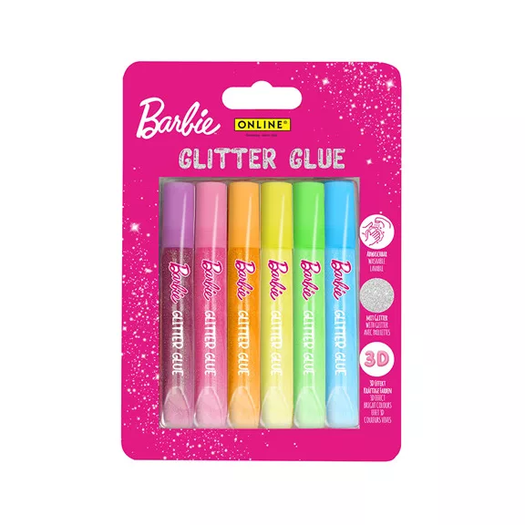 Kreatív ragasztó Online Barbie csillámos 6 db-os klt.-ben
