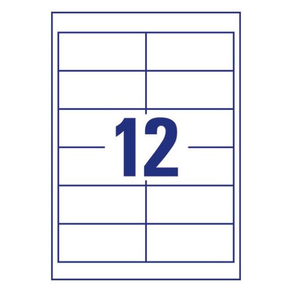 Etikett AVERY 3659 97x42,3mm univerzális fehér 1200 címke/doboz 100 ív/doboz