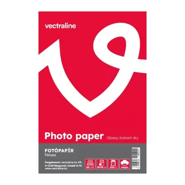   Fotópapír VECTRALINE 10x15 inkjet fényes 255 g 50 lapos tintasugaras nyomtatókhoz
