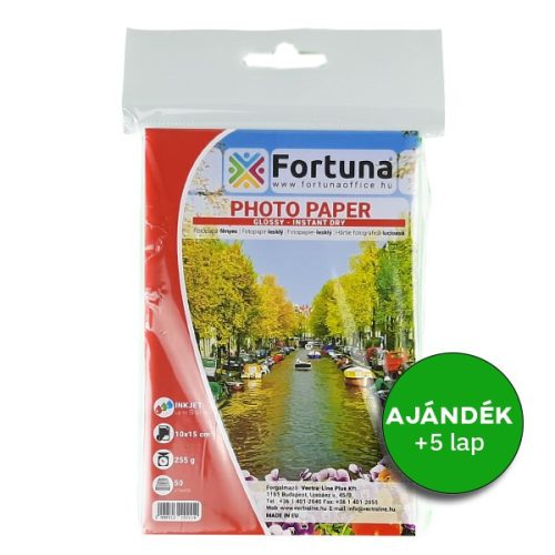 Fotópapír FORTUNA 10x15 inkjet fényes 255 g 50 íves