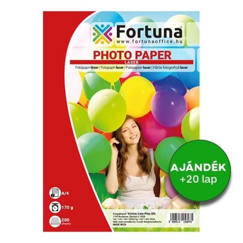 Fotópapír FORTUNA A/4 laser fényes 170 g 200 íves