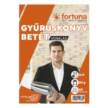 Gyűrűskönyv betét FORTUNA A/4 50 lapos 4 lyukú vonalas