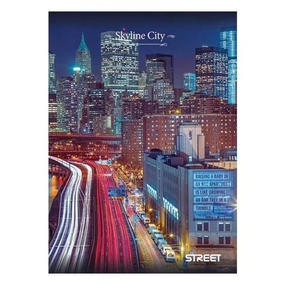 Füzet kockás STREET A/4 54 lapos Skyline