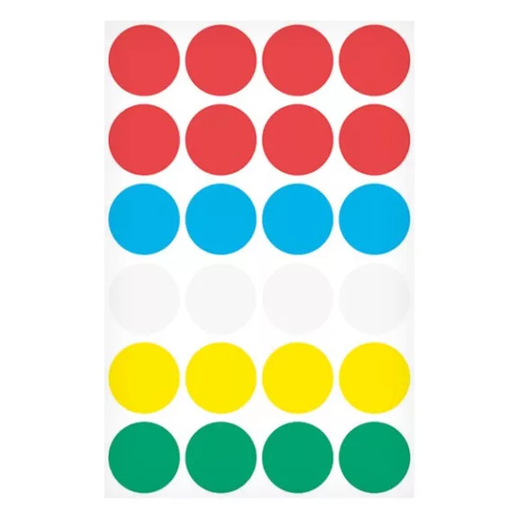 Etikett AVERY 3089 öntapadó jelölőpont vegyes 5 szín 18 mm 96 jelölőpont/csomag