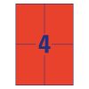 Etikett AVERY 3456 105x148mm univerzális piros 400 címke/doboz 100 ív/doboz