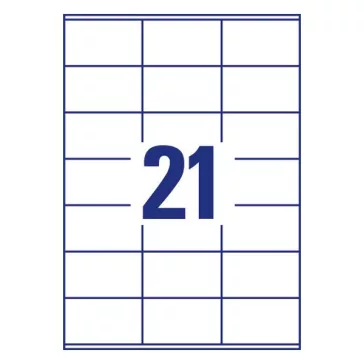   Etikett AVERY 3481 70x41mm univerzális fehér 2100 címke/doboz 100 ív/doboz