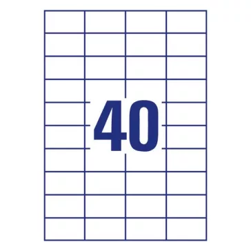   Etikett AVERY 3651 52,5x29,7mm univerzális fehér 4000 címke/doboz 100 ív/doboz