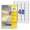 Etikett AVERY L4736REV-25 45,7x21,2mm visszaszedhető 1200 címke/doboz 25 ív/doboz