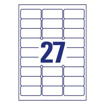   Etikett AVERY L4737REV-25 63,5x29,6mm univerzális visszaszedhető 810 címke/doboz 30 ív/doboz