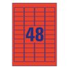 Etikett AVERY L6038-20 45,7x21,2mm univerzális visszaszedhető piros 960 címke/doboz 20 ív/doboz