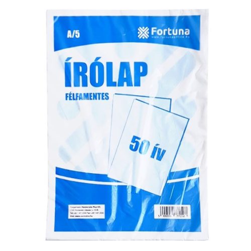 Írólap FORTUNA A/5 félfamentes 10-50 50 lapos