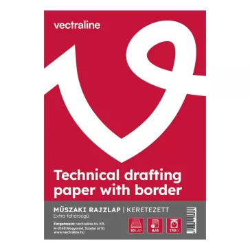 Rajzlap műszaki VECTRALINE A/4 180 g keretezett 10 lapos