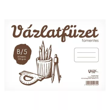  Vázlatfüzet spirálozott VECTRALINE B/5 120 g 32 lapos famentes
