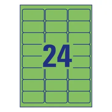   Etikett AVERY L6033-20 63,5x33,9mm univerzális zöld 480 címke/doboz 20 ív/doboz