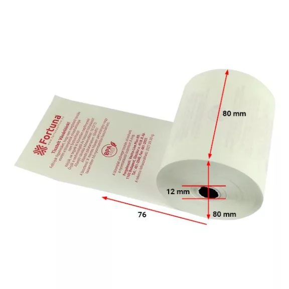 Thermo tekercs FORTUNA 80x80mm/12 76 fm BPA mentes