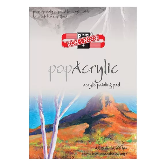Rajztömb KOH-I-NOOR PopAkrylic A/3 speciális papírból 400 g 10 lapos Rajztömb KOH-I-NOOR PopAkrylic A/3 speciális papírból 400 g 10 lapos