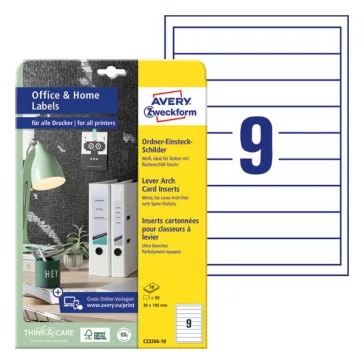   Gerinc címke AVERY C32266-10 30x190mm 90 címke/doboz 10 ív/doboz
