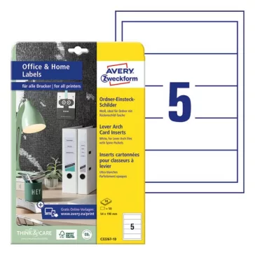   Gerinc címke AVERY C32267-10 54x190mm 50 címke/doboz 10 ív/doboz