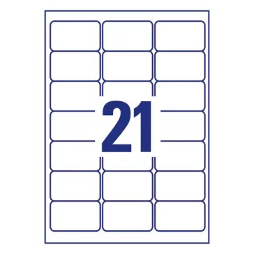   Etikett AVERY L7782-25 63,5x38,1mm víztiszta átlátszó 525 címke/doboz 25 ív/doboz