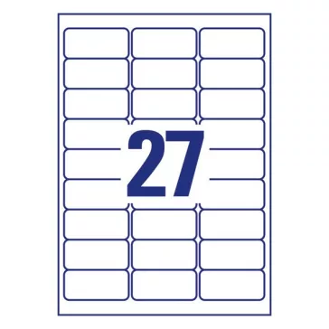   Etikett AVERY L4737REV-100 63,5x29,6 mm univerzális visszaszedhető 2700 címke/doboz 100 ív/doboz