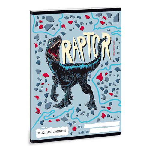 Füzet vonalas ARS UNA A/5 32 lapos 16-32 2. osztályos Raptor