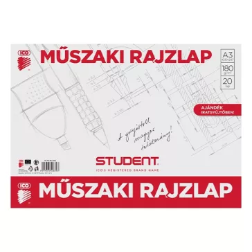 Rajzlap műszaki ICO Student A/3 20 lapos