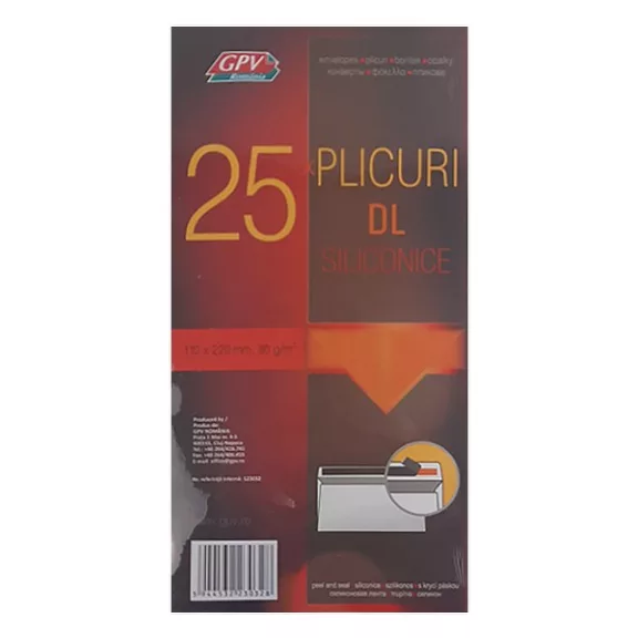 Boríték GPV LA/4 szilikonos bélésnyomott 110x220mm 25 darabos