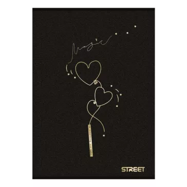 Füzet sima STREET A/4 54 lapos Black&Gold