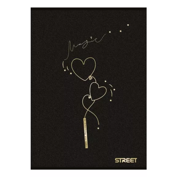 Füzet sima STREET A/5 54 lapos Black&Gold