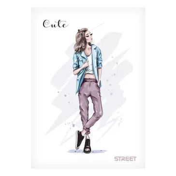 Füzet sima STREET A/4 54 lapos Cute