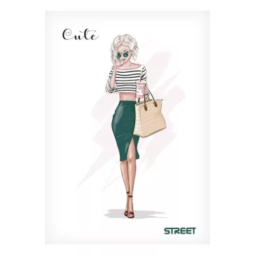 Füzet sima STREET A/5 54 lapos Cute
