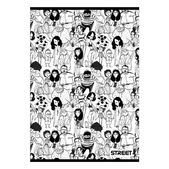 Füzet sima STREET A/4 54 lapos Black&White