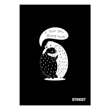 Füzet sima STREET A/5 54 lapos Black&White