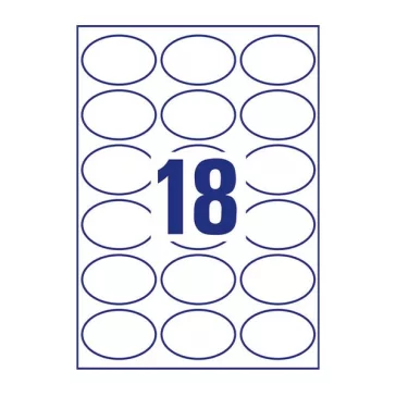   Etikett AVERY L5087  63,5x42,3 mm ovális visszaszedhető 10 lapos