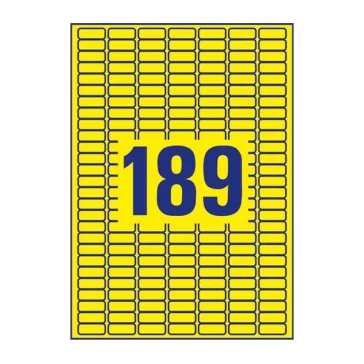   Etikett AVERY L6037-20 25,4x10 mm univerzális visszaszedhető sárga 20 íves