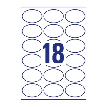   Etikett AVERY L6242-10  63,5x42,3 mm univerzális ovális 10 íves