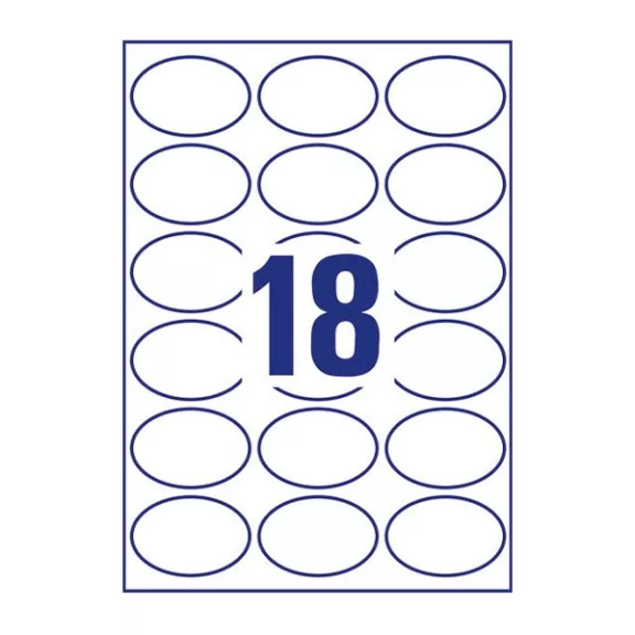 Etikett AVERY L6242-10  63,5x42,3 mm univerzális ovális 10 íves