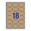 Etikett AVERY L7103-25 63,5x42,3 mm környezetbarát ovális barna kraft 25 íves